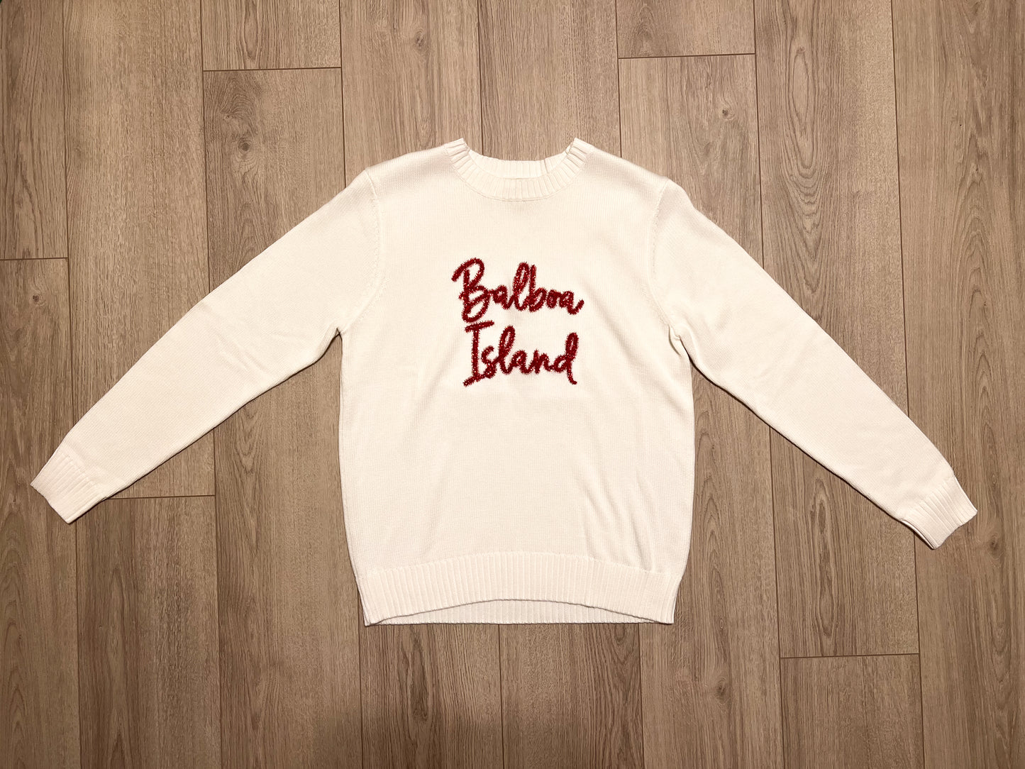Balboa Island Sweater with Tinsel | Red & White